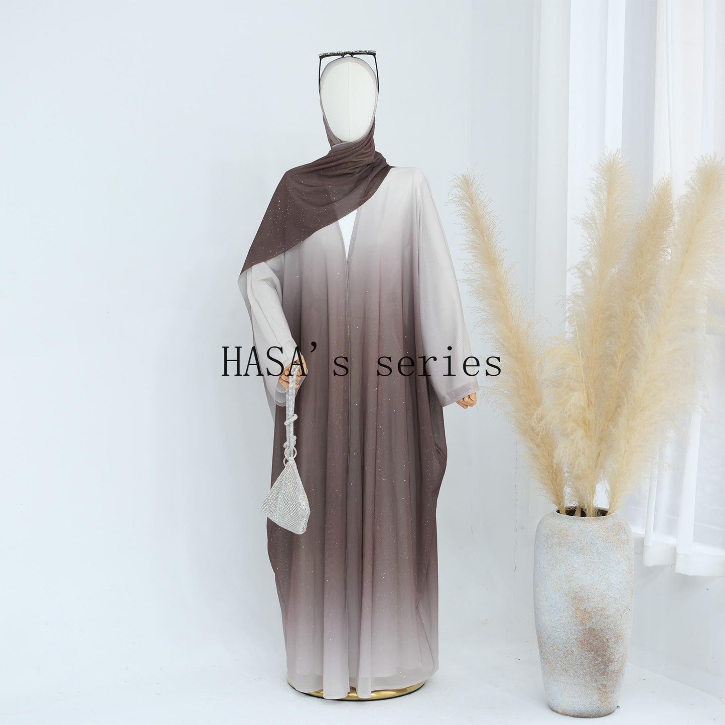 HS4839 Gradient Sequined Long Cardigan
