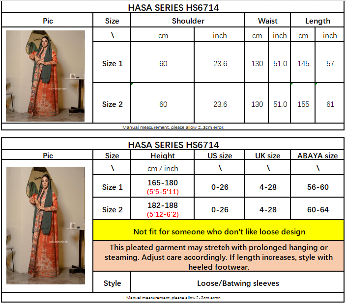HASASERIES HS6714 Desert Bloom Vibrant Orange Abaya with Floral Prints