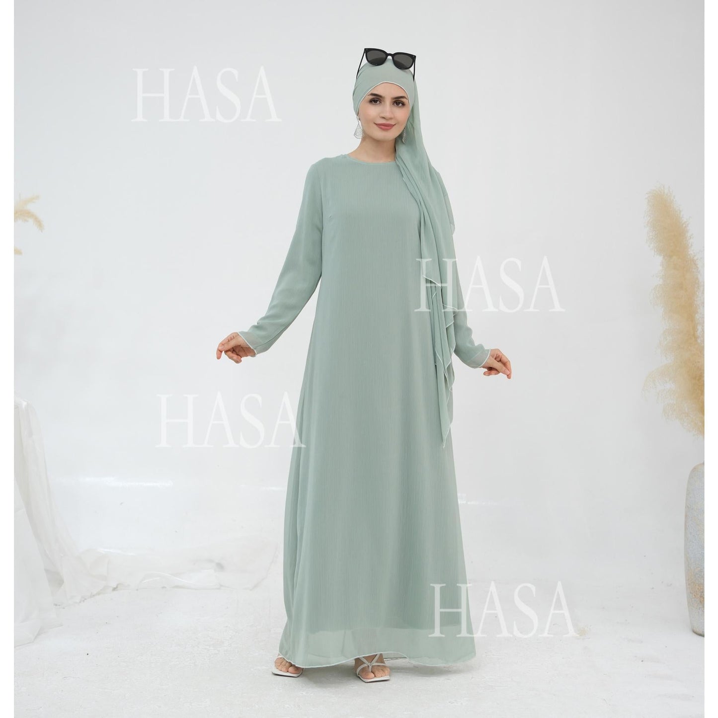 HA5880 Chiffon Texture Layered Design, A Two-way Dress Suitable for Both Daily and Formal Occasions