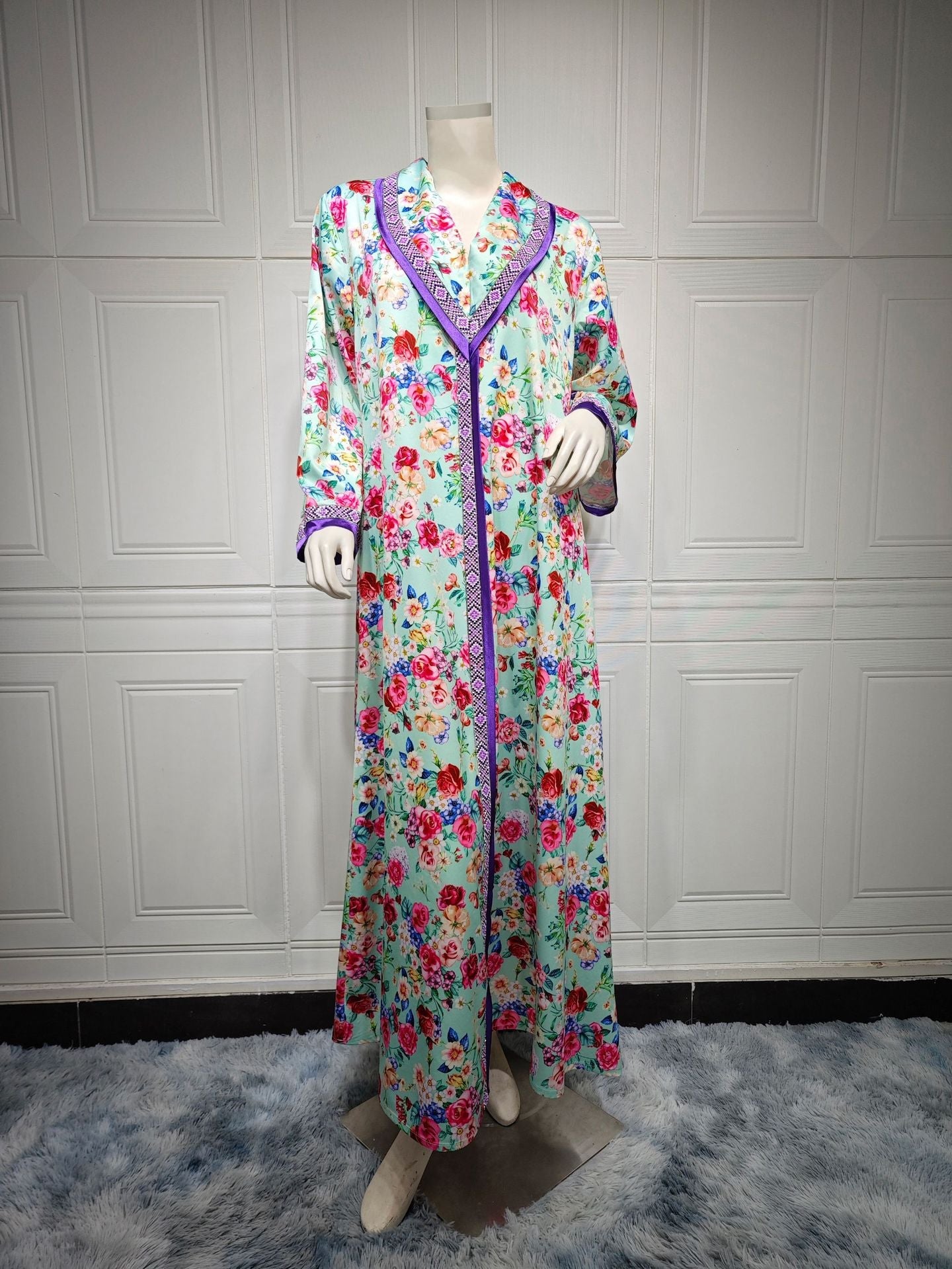 HAYA HAYA1079 Fashion Printed Hot Diamond Dress