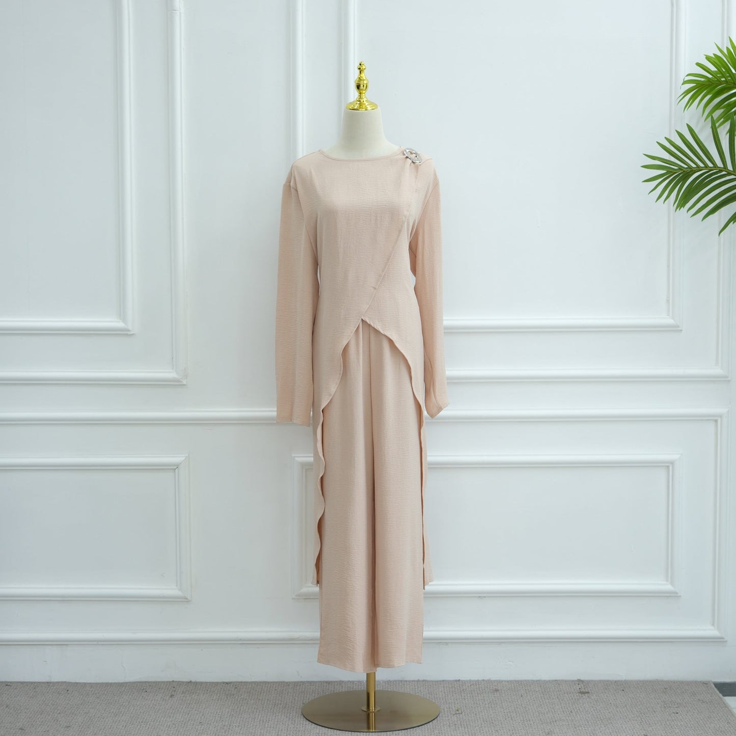 HA6605 Stylish asymmetrical two-piece set (with optional headscarf)