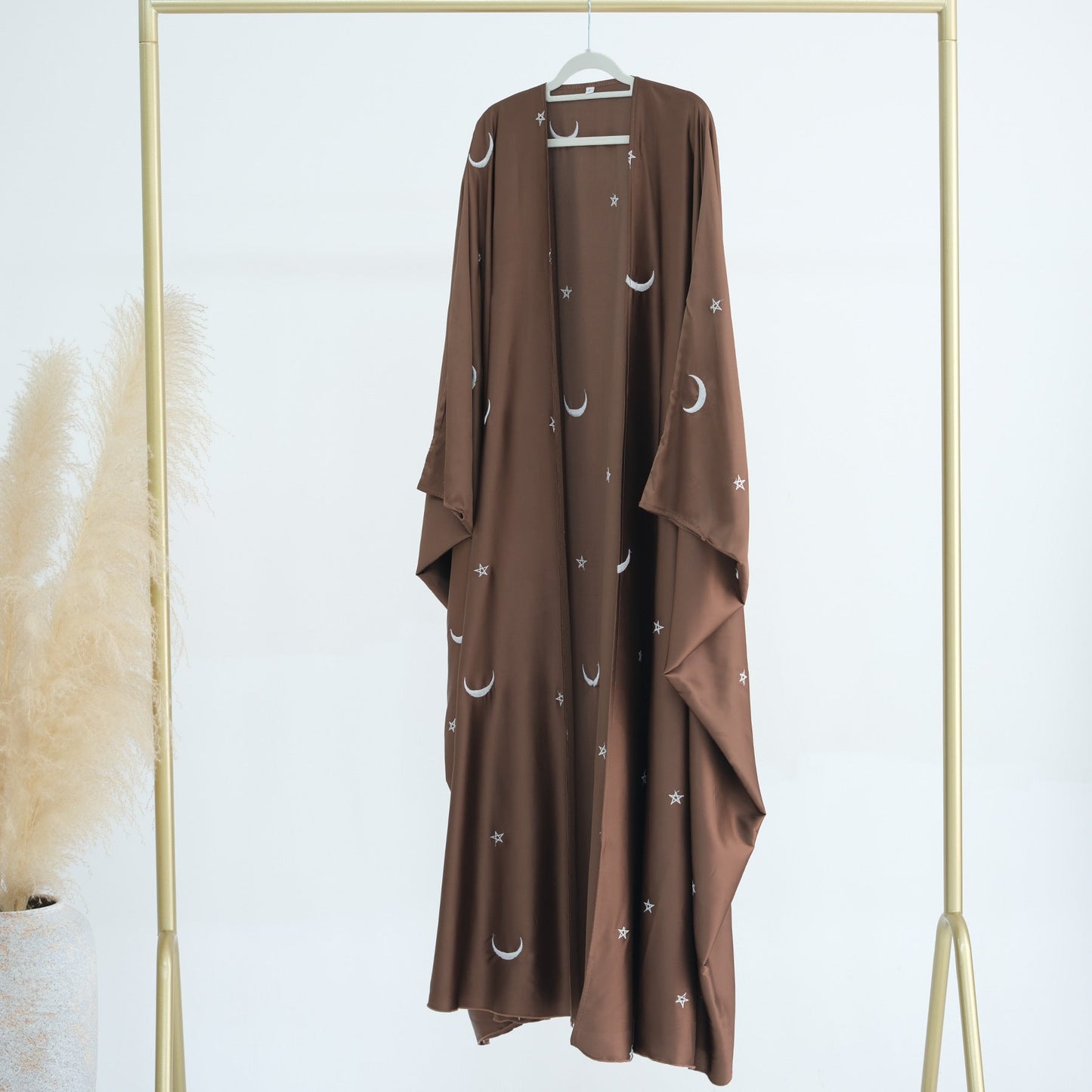 HAYA HA1171 Moon Embroidered Robe Kaftan Abaya