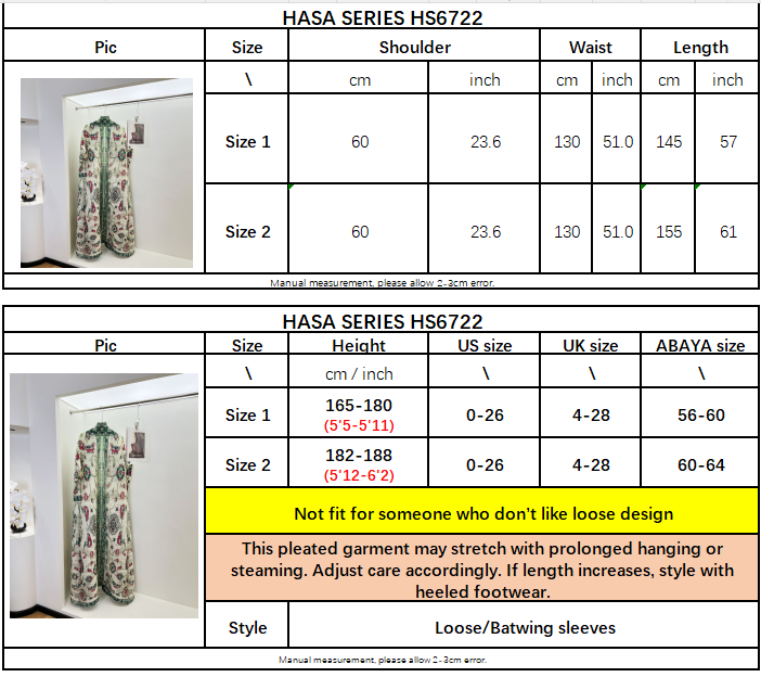 HS6722 Porcelain Dreams White Abaya with Green & Red Floral Prints
