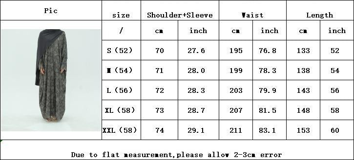 HA6504 Grey geometric print long cardigan Abaya (headscarf not included)
