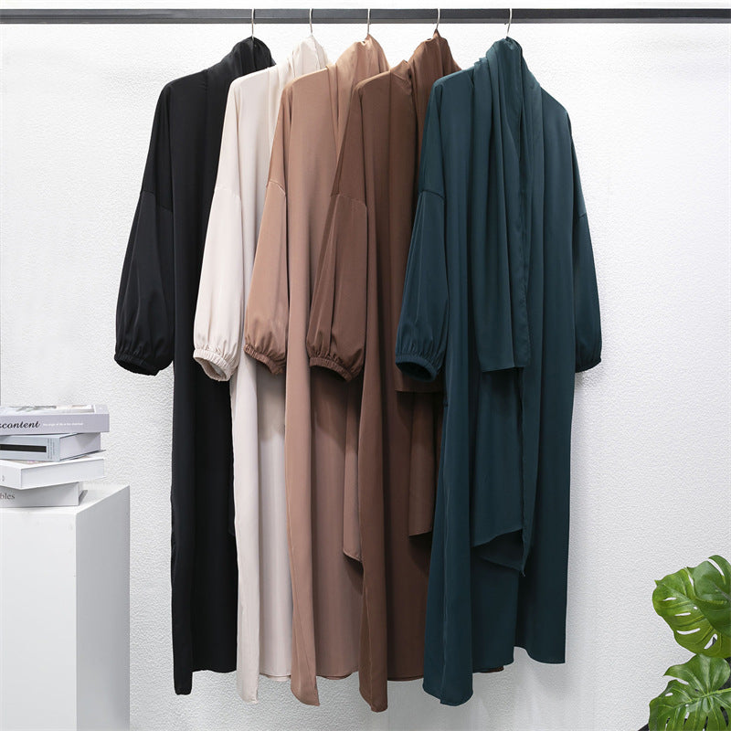 HAYA10049  New Middle East Dubai Turkish Robe Dress with Hijab hoody abaya