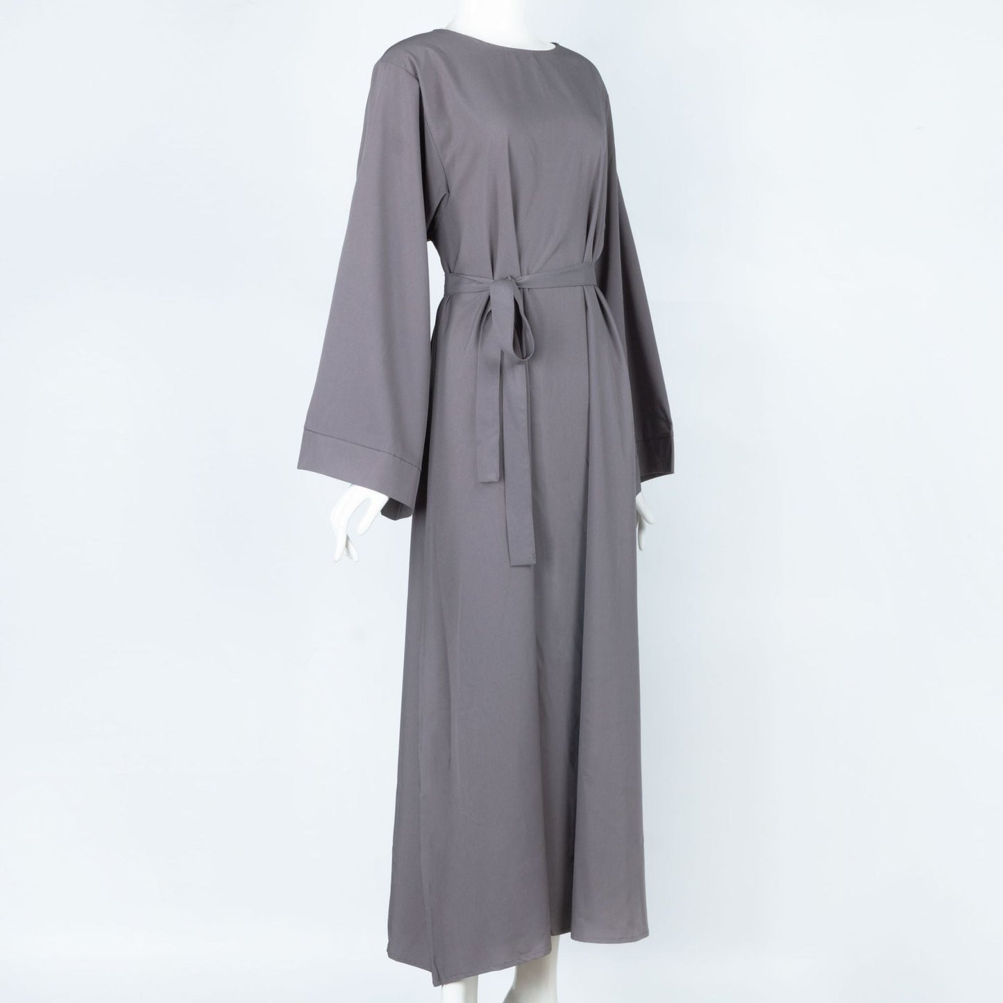 HAYA0477 Casual abaya solid color airy women's long sleeve round neck maxi dress