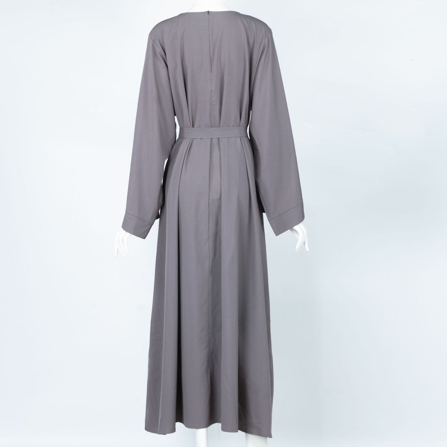HAYA0477 Casual abaya solid color airy women's long sleeve round neck maxi dress
