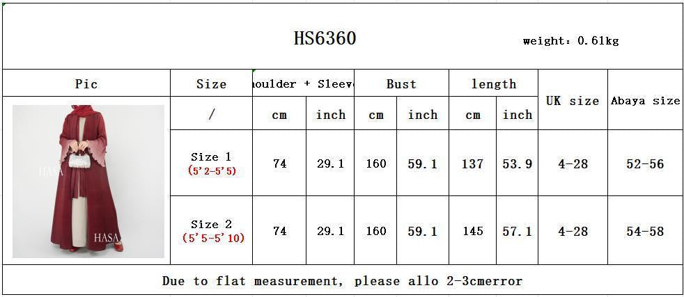 HS6360 Summer Ombré Gradient Abaya with Pleats and Fluted Bell Cuffs