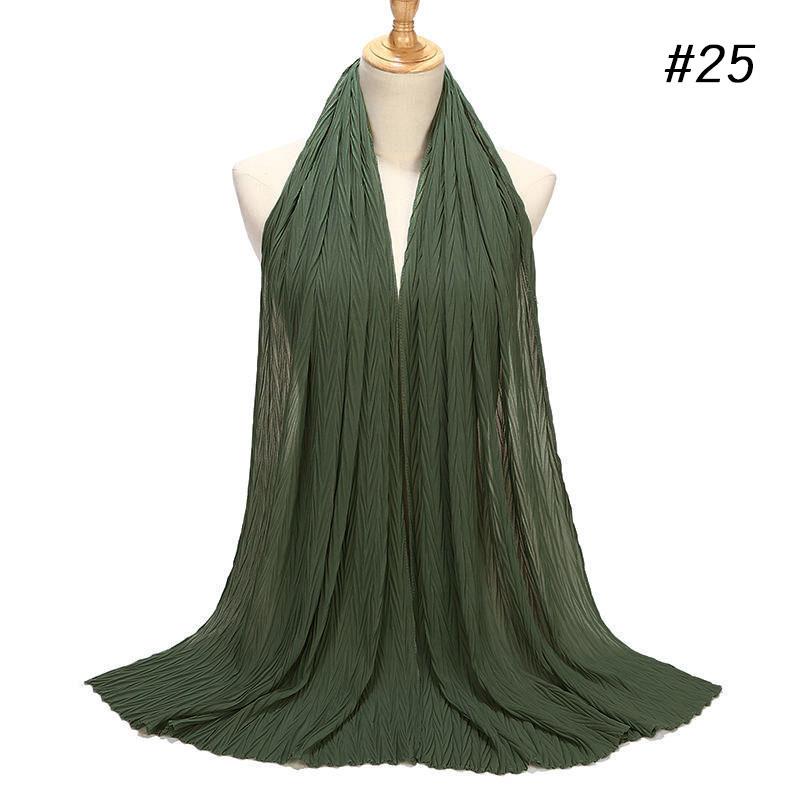 HAYA HA1137 Pearl Chiffon Baotou Scarf