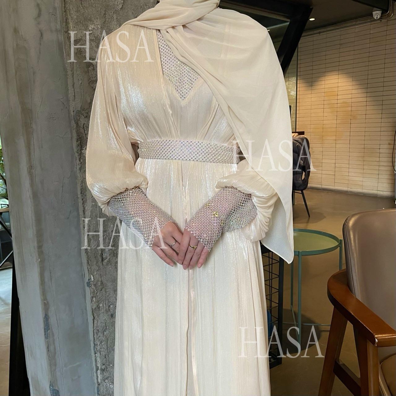 HA6481  Chiffon Robe 4 - Piece Set for Graceful Look