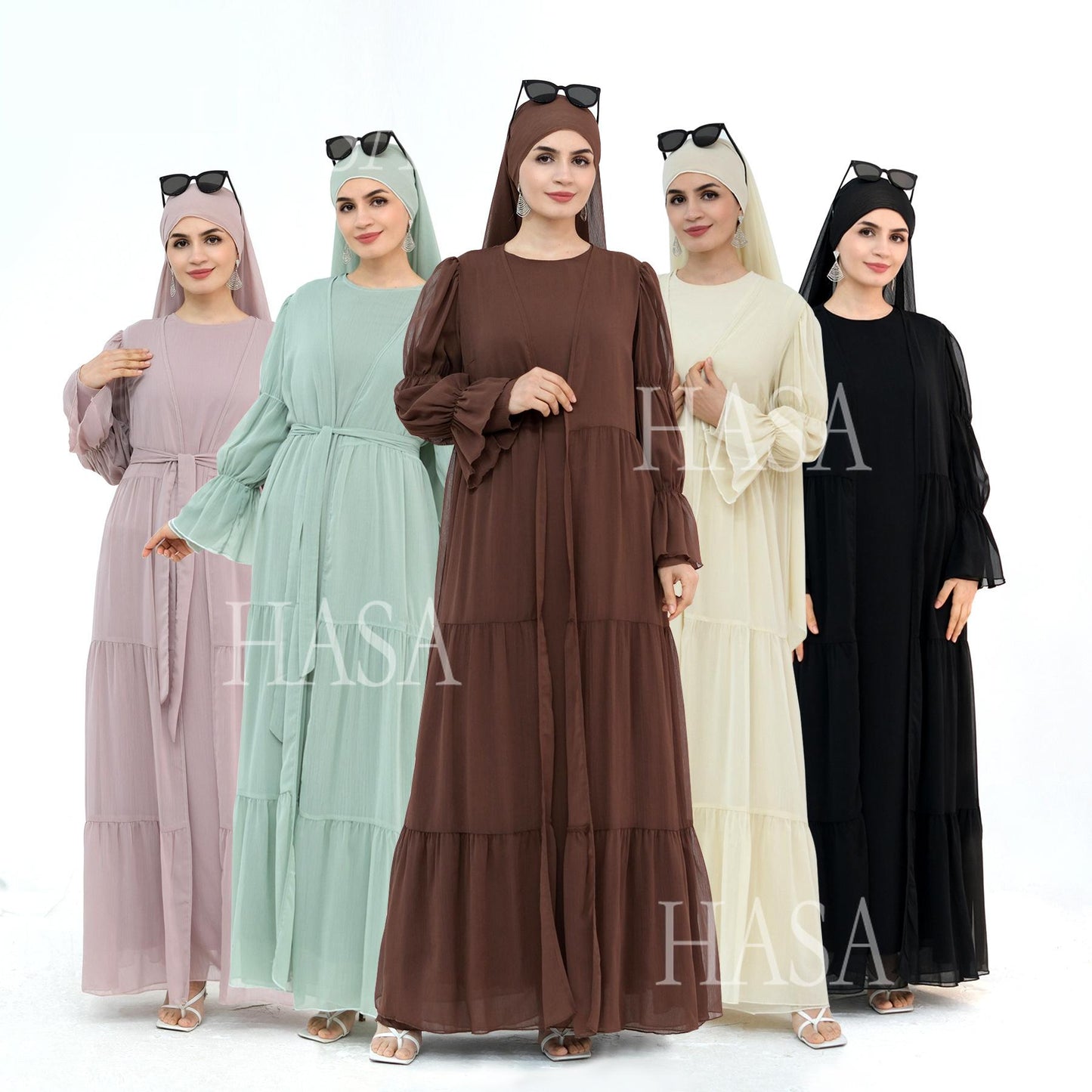 HA5881 Simple Two-piece Suit, A Dress Combination That Combines Comfort and Elegance closed abayas