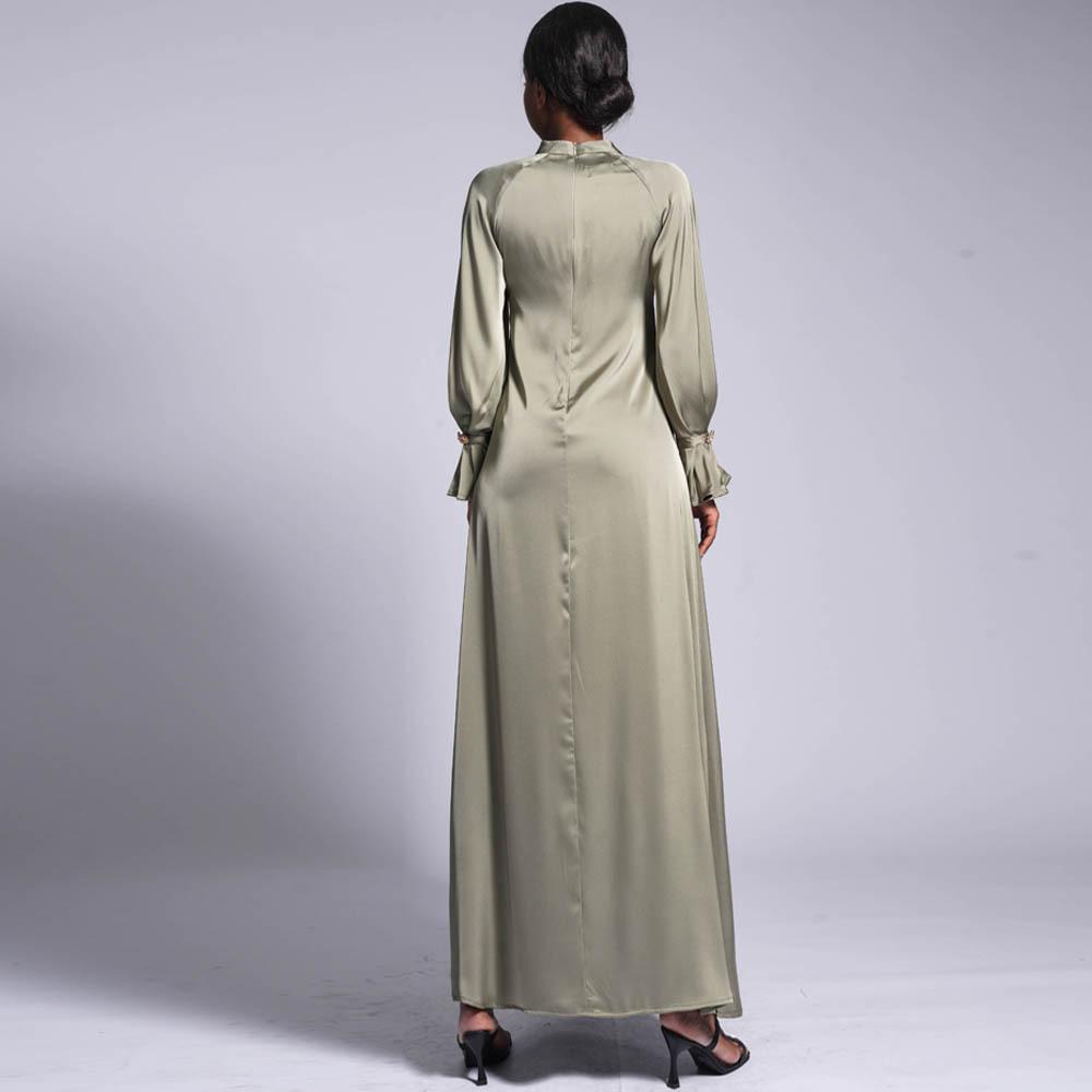 HAYA HAYA0436 Diamond Buckle Long Solid Loose Dress