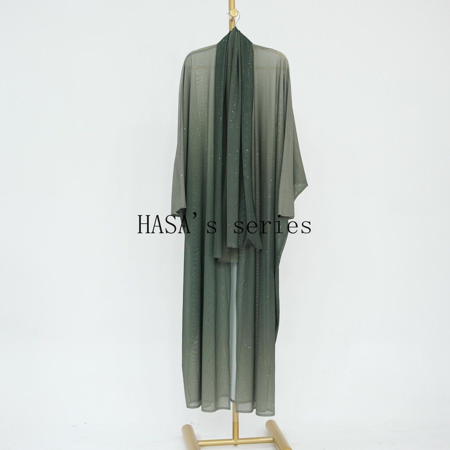 HS4839 Gradient Sequined Long Cardigan