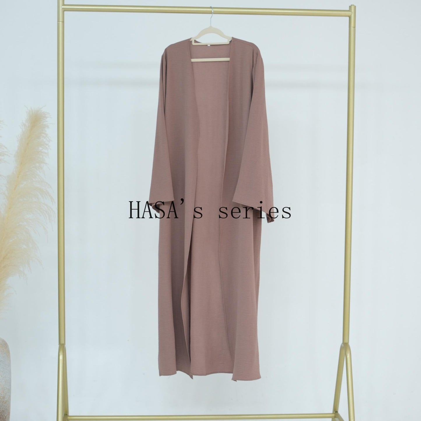 HS5107 Minimalist Style Three-piece Set | Solid Color Long Coat Paired with A Loose Two-piece Suit.