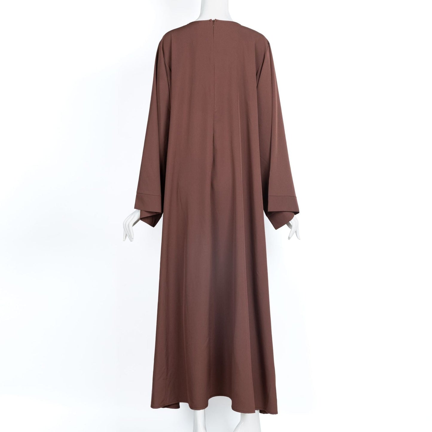 HAYA0477 Casual abaya solid color airy women's long sleeve round neck maxi dress