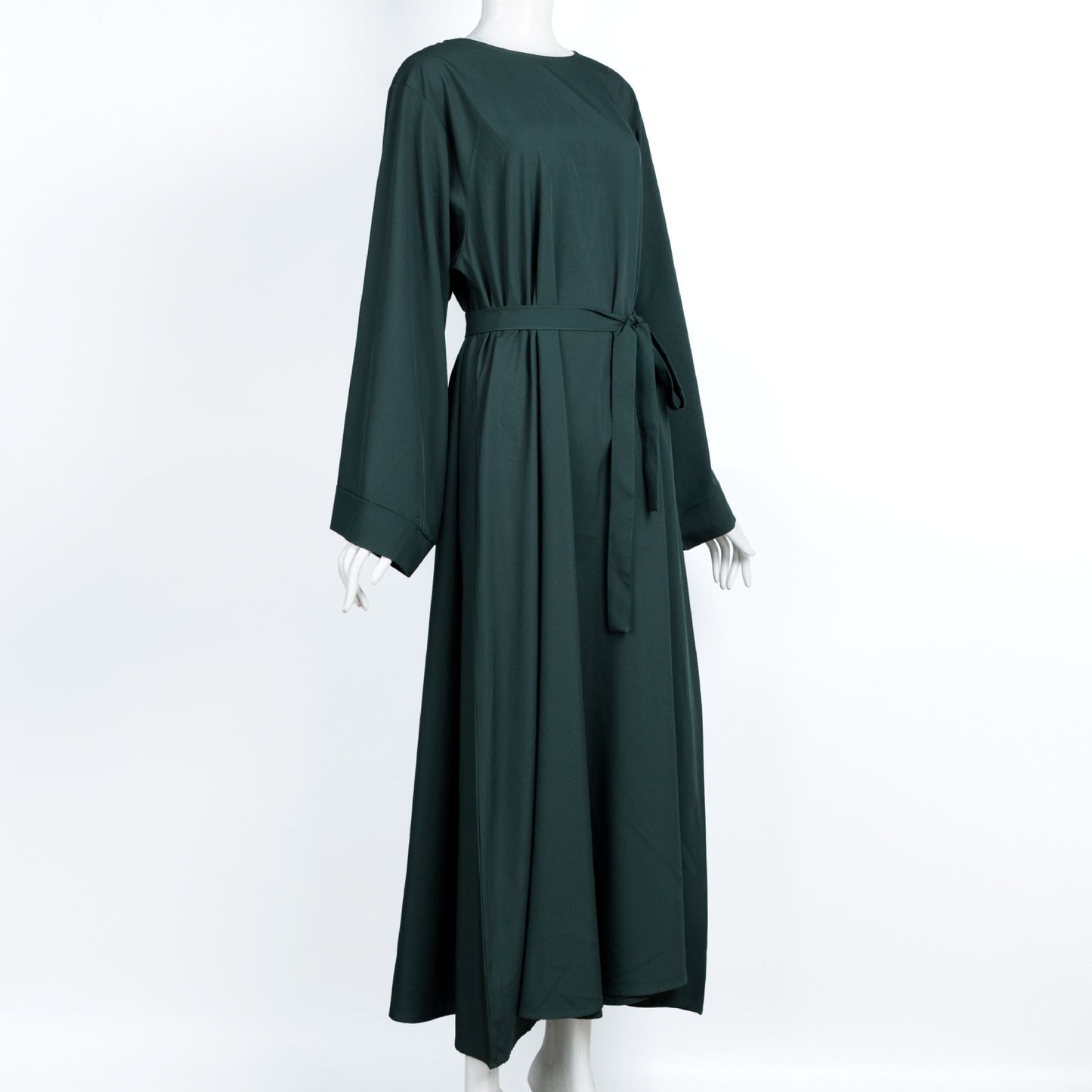 HAYA0477 Casual abaya solid color airy women's long sleeve round neck maxi dress