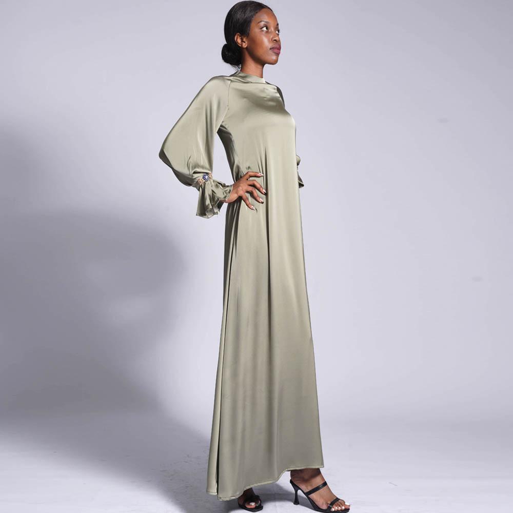 HAYA HAYA0436 Diamond Buckle Long Solid Loose Dress
