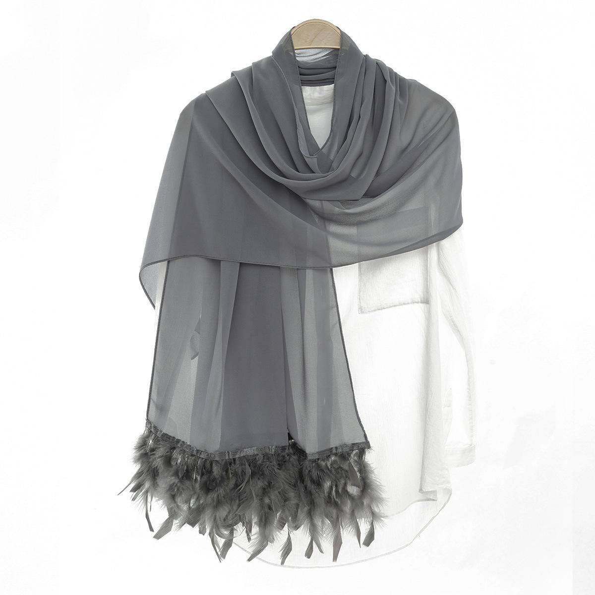 HAYA HA1146 Pure Color Chiffon Breathable Headscarf