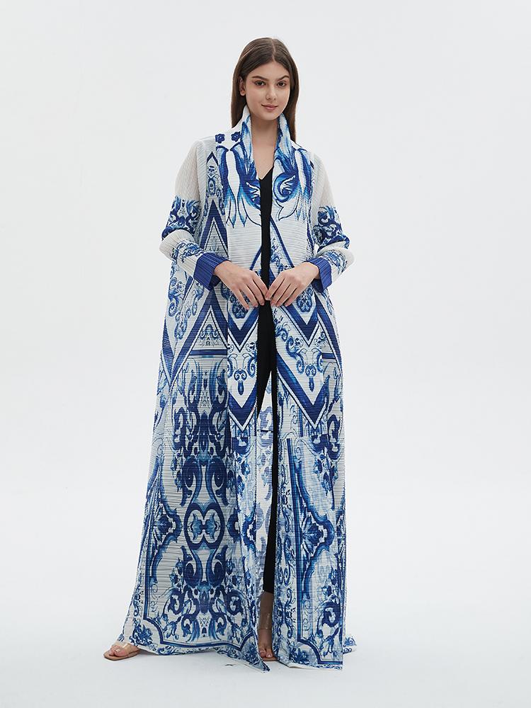 HS6704 Porcelain Dreams Blue and White Abaya for Ramadan