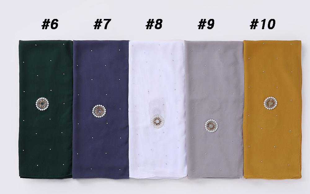 HAYA HA1126 Pearl Chiffon Baotou Scarf