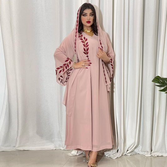 HAYA HAYA1050 2pcs Chiffon Long Muslim Dress with Hijab