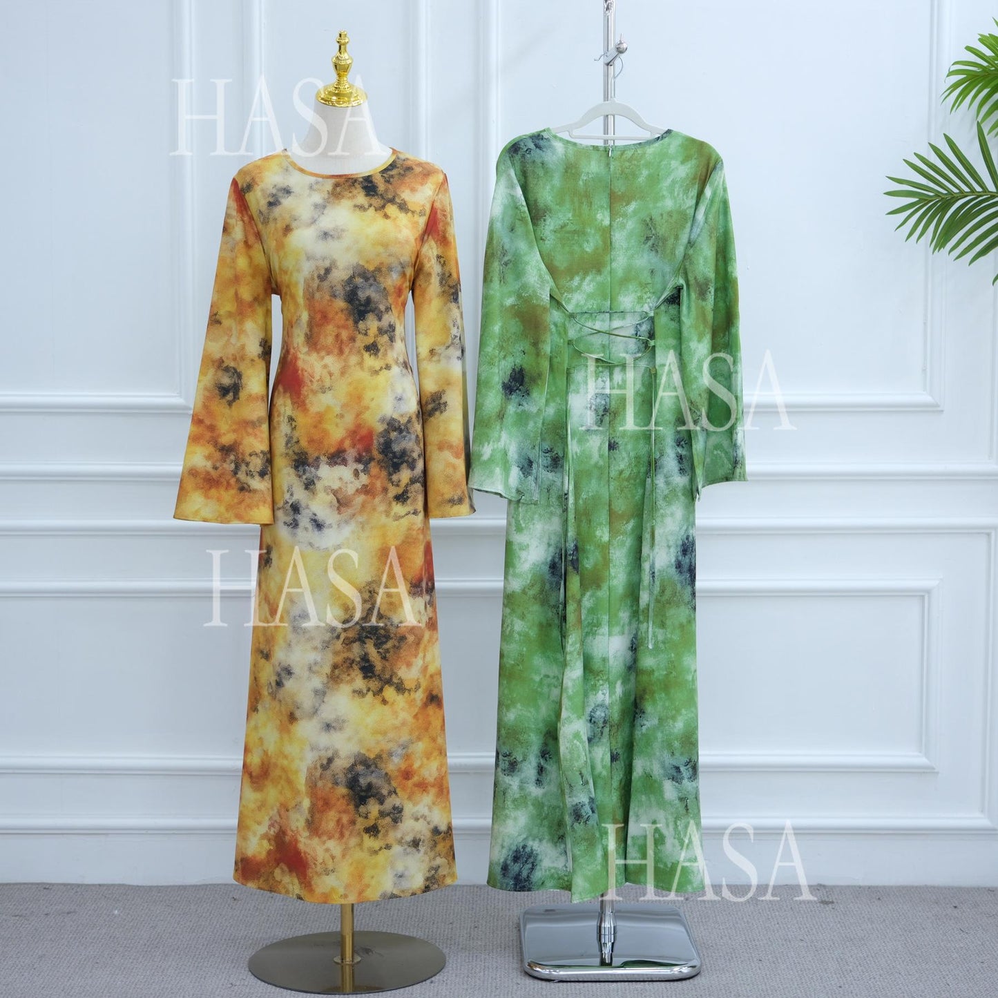 HA6550 Elegant Printed Abaya with Long Sleeves