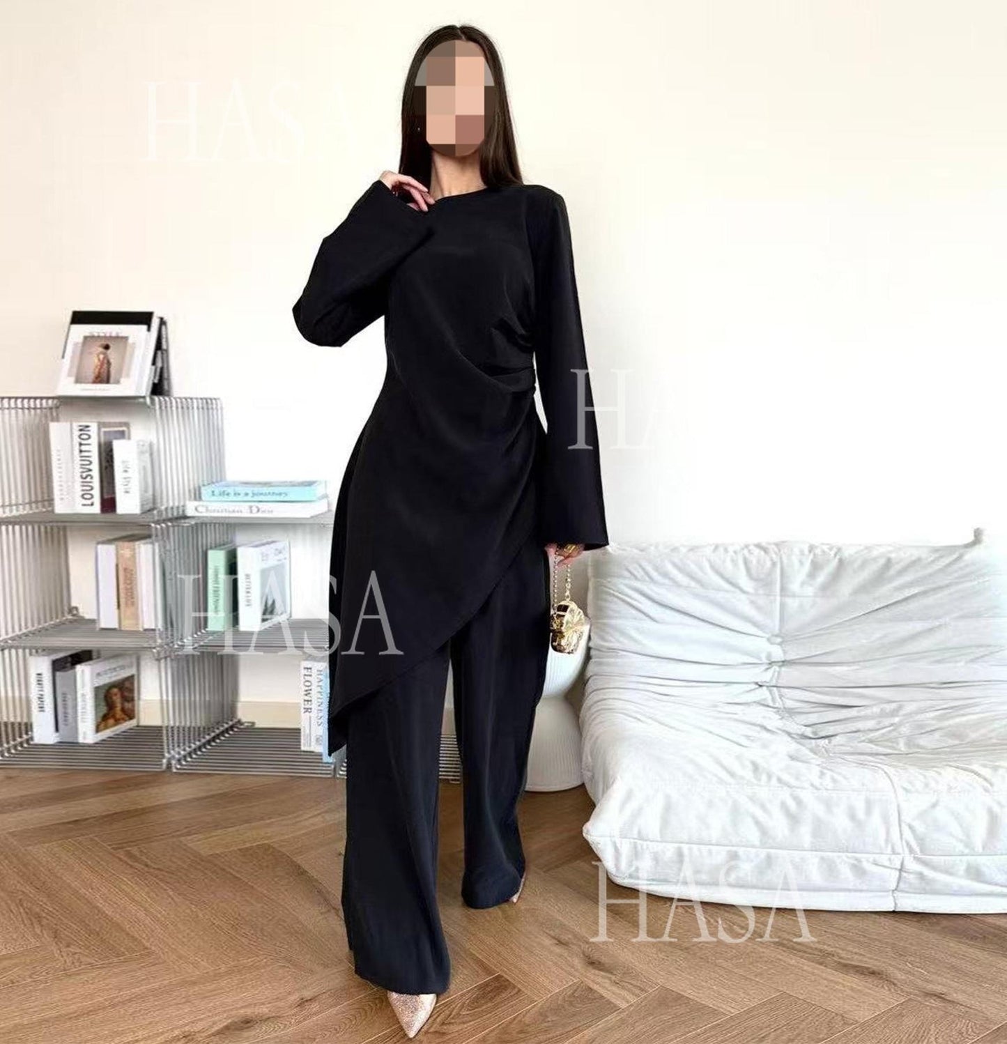 HA6606 Asymmetrical two-piece tunic (with optional headscarf)
