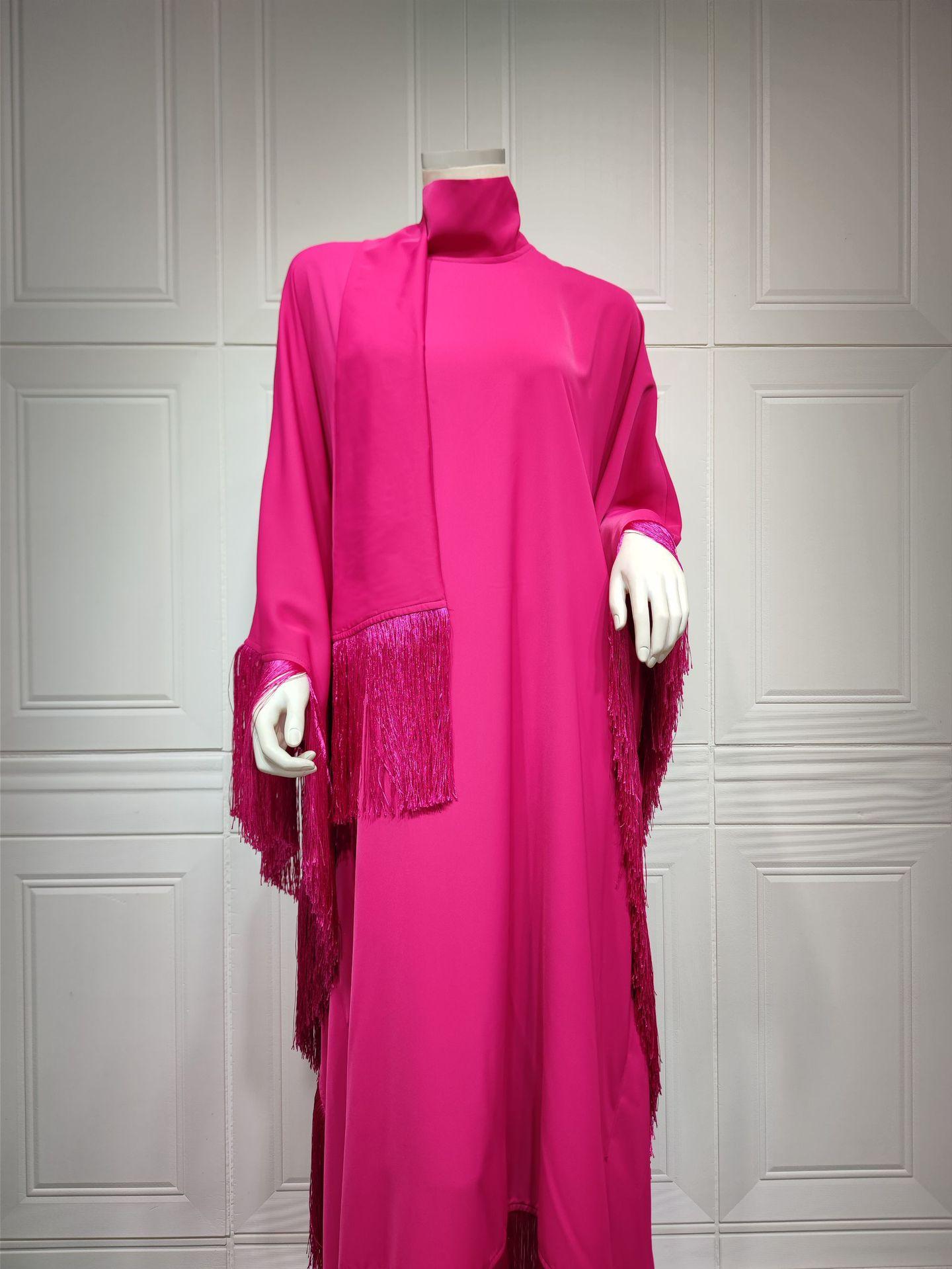HAYA0467 Ladies Dolman Sleeve Tassel Kaftan High Fashion Dress modest party dress