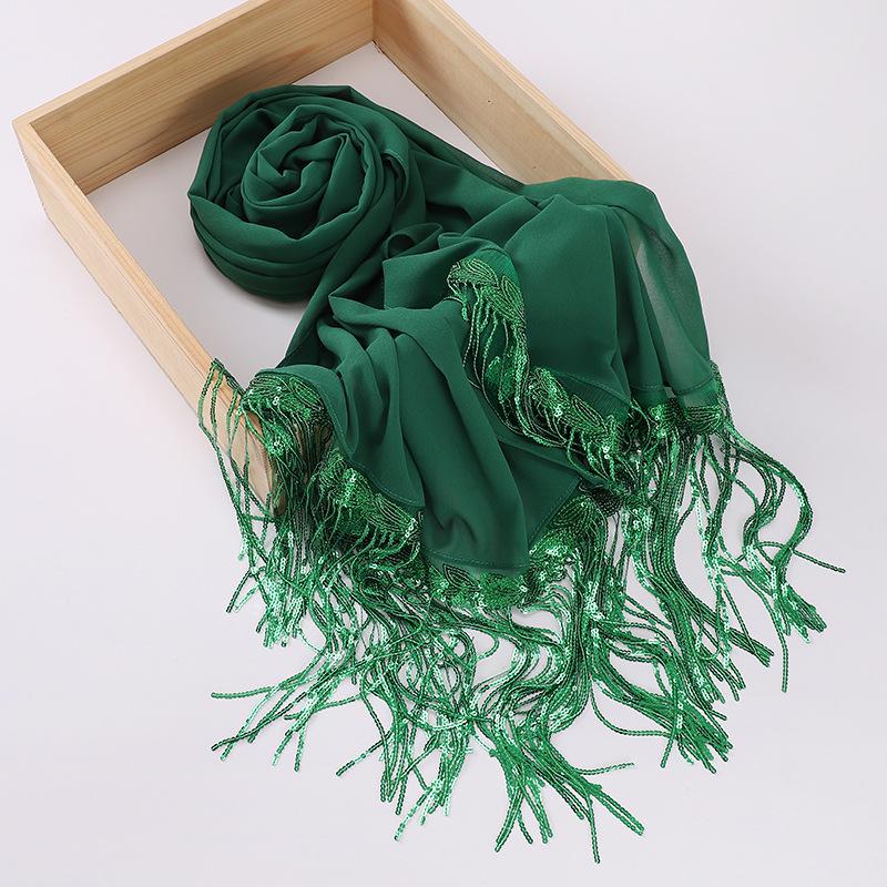 HAYA HA1139 Pearl Chiffon Scarf