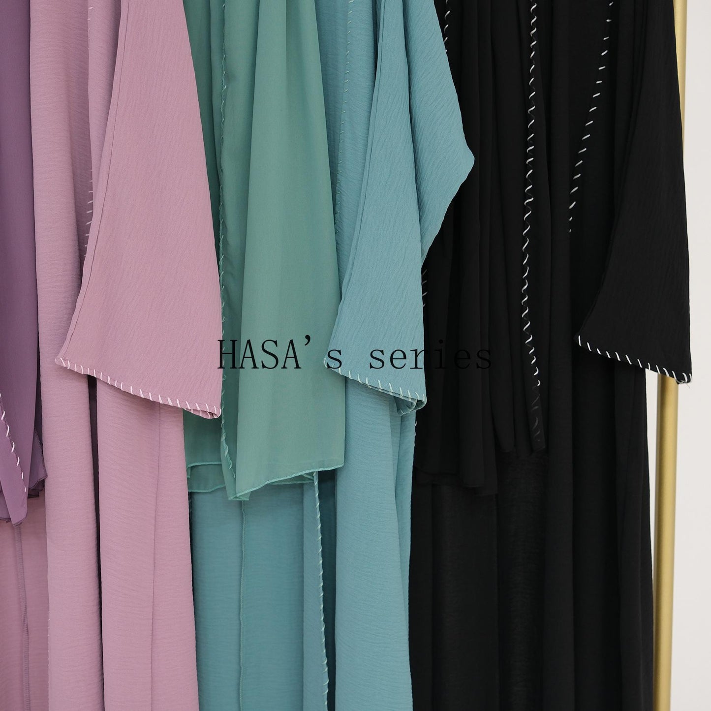 HS4843 Simple Cardigan and Headscarf Two-piece Set.