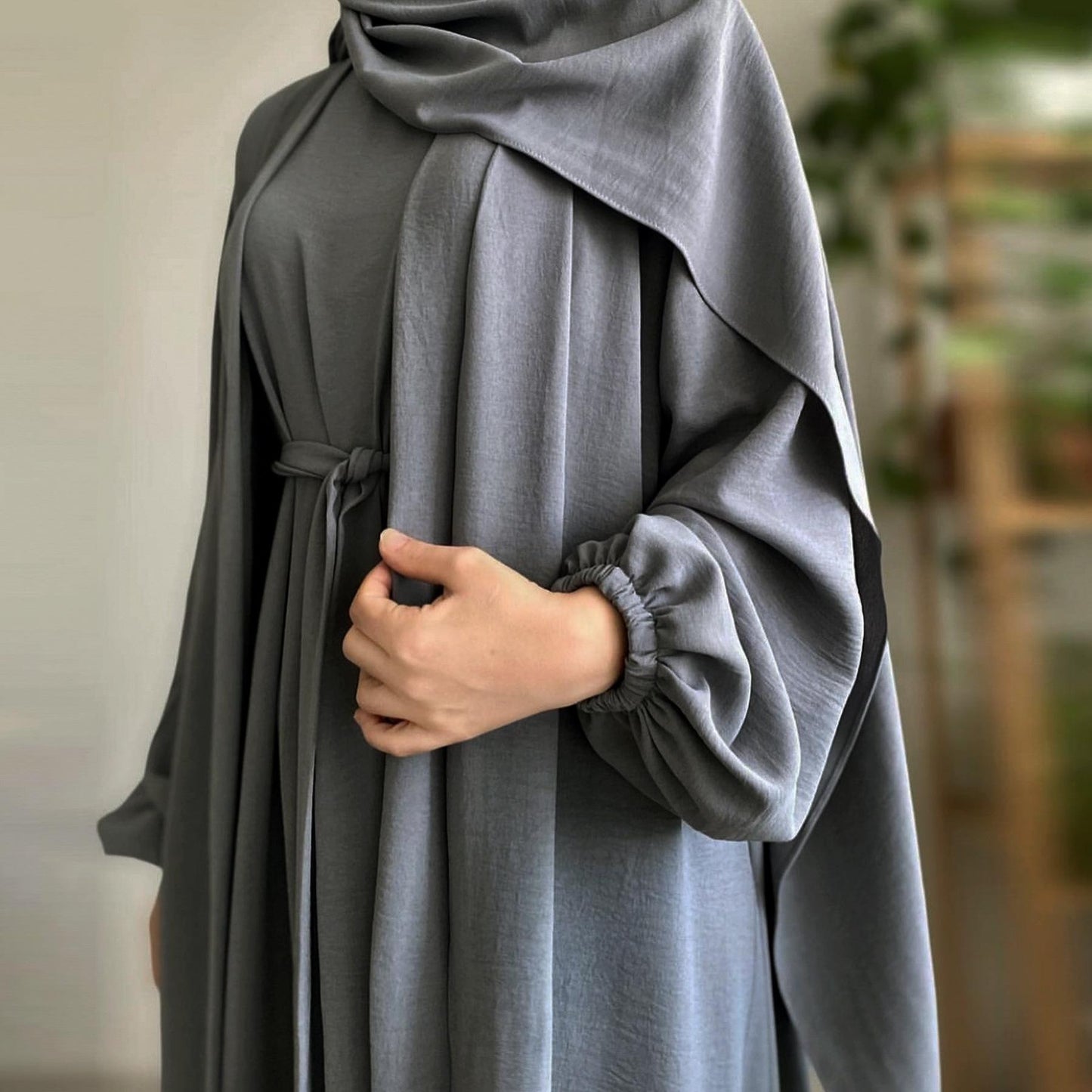 HAYA HAYA0995 3pcs Cardigan+without  Sleeves Inner Dress+Hijab