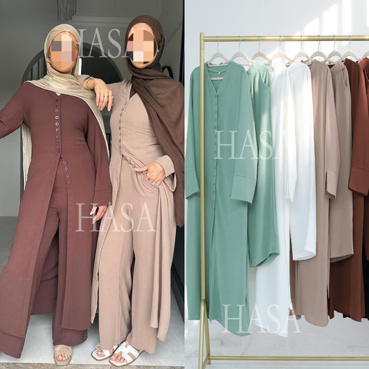 HASA HA5869 Summer Cool Two-piece Suit-multi-color Button Design
