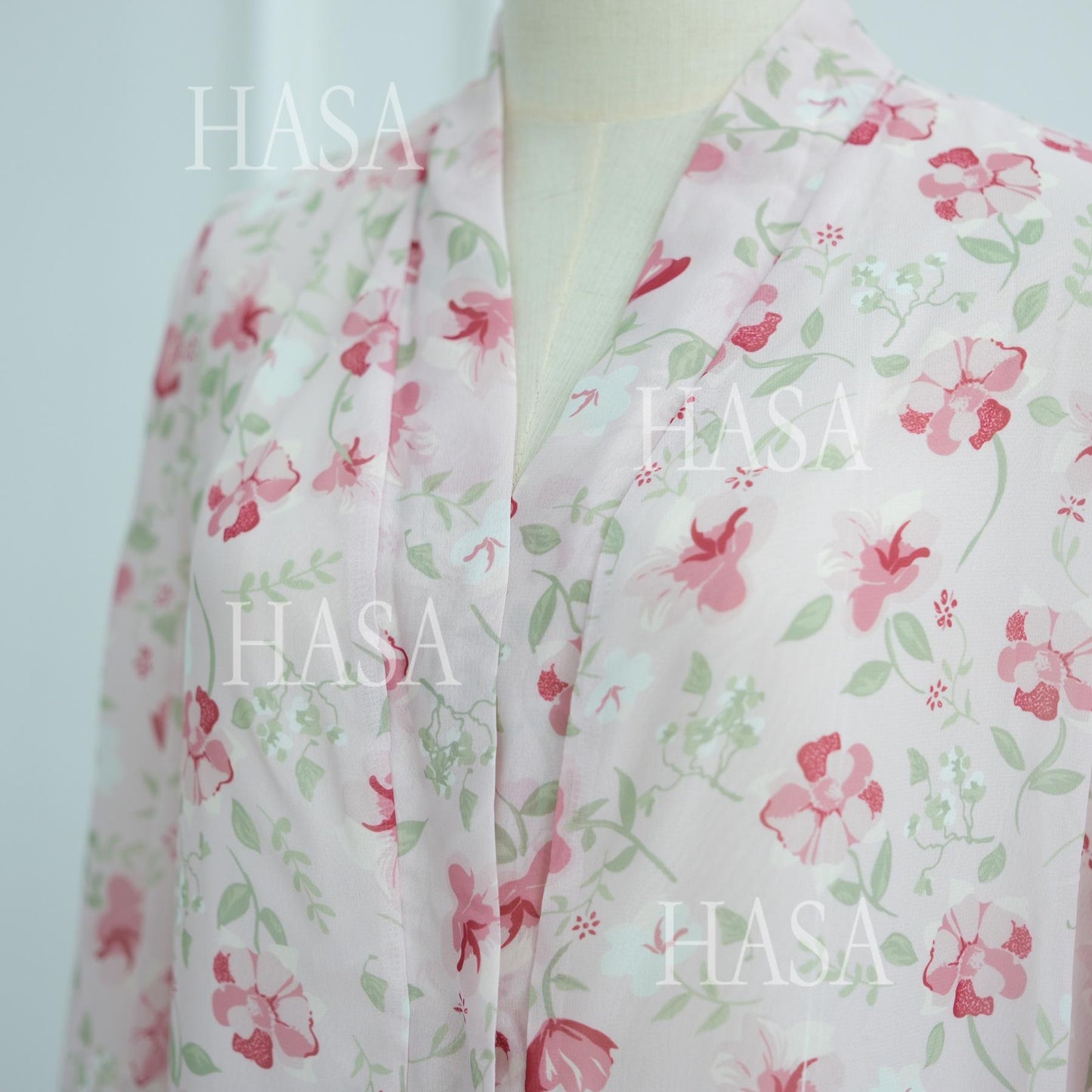 HA6515 Summer Printed Chiffon Jacket and Headscarf Two-Piece Set