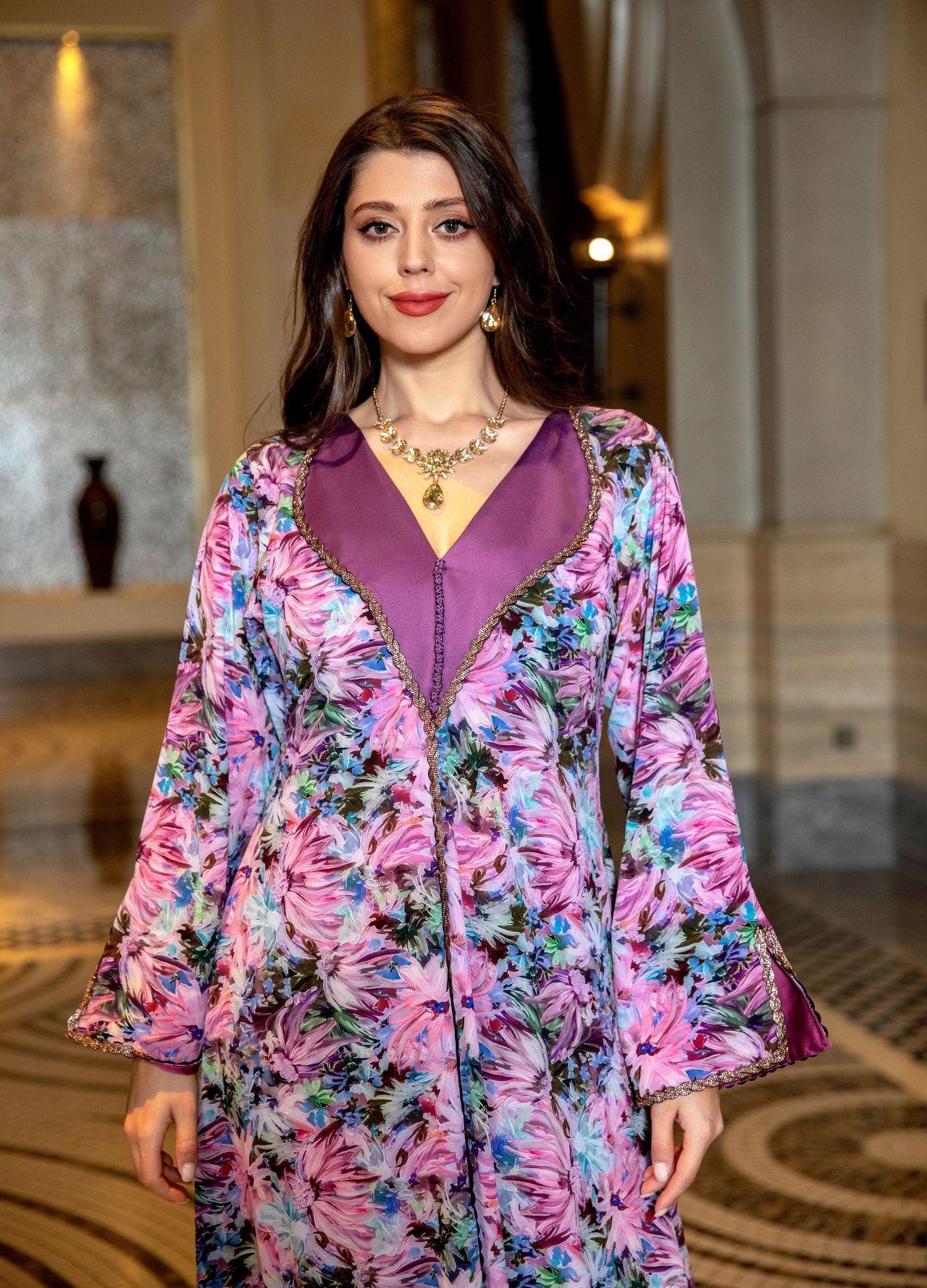 HAYA HAYA1070 Fashionable Printed Diamond Set Robe