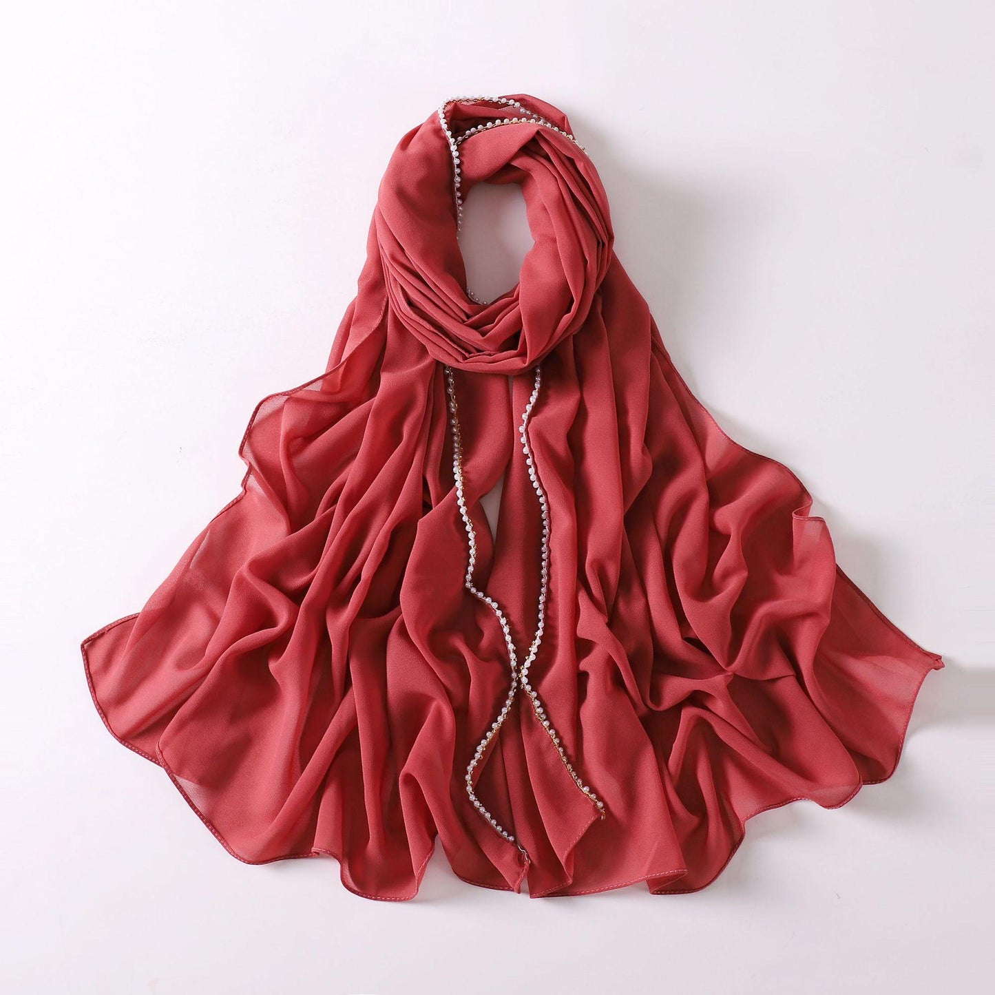 HAYA HA1116 Pearl Chiffon Headband Hijab