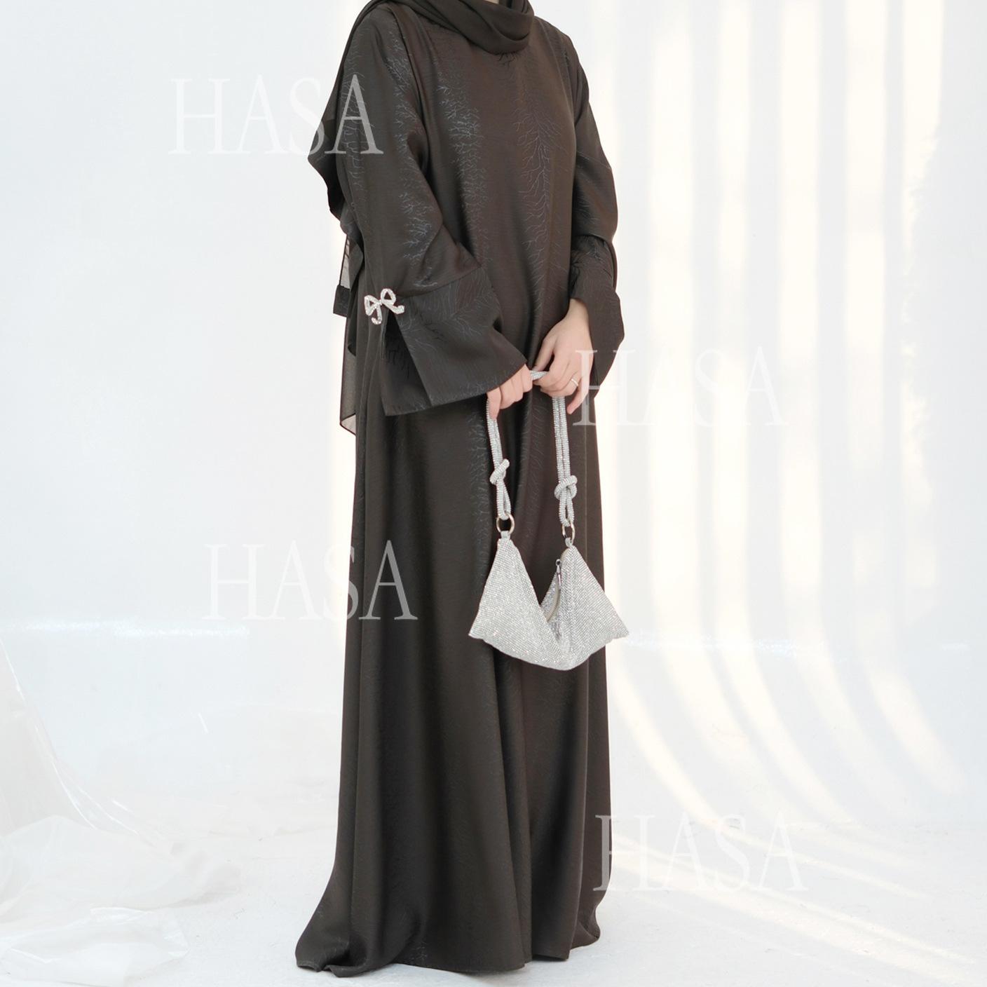 HA5867 Bow-knot Cuff Long Skirt | Elegant and Radiant