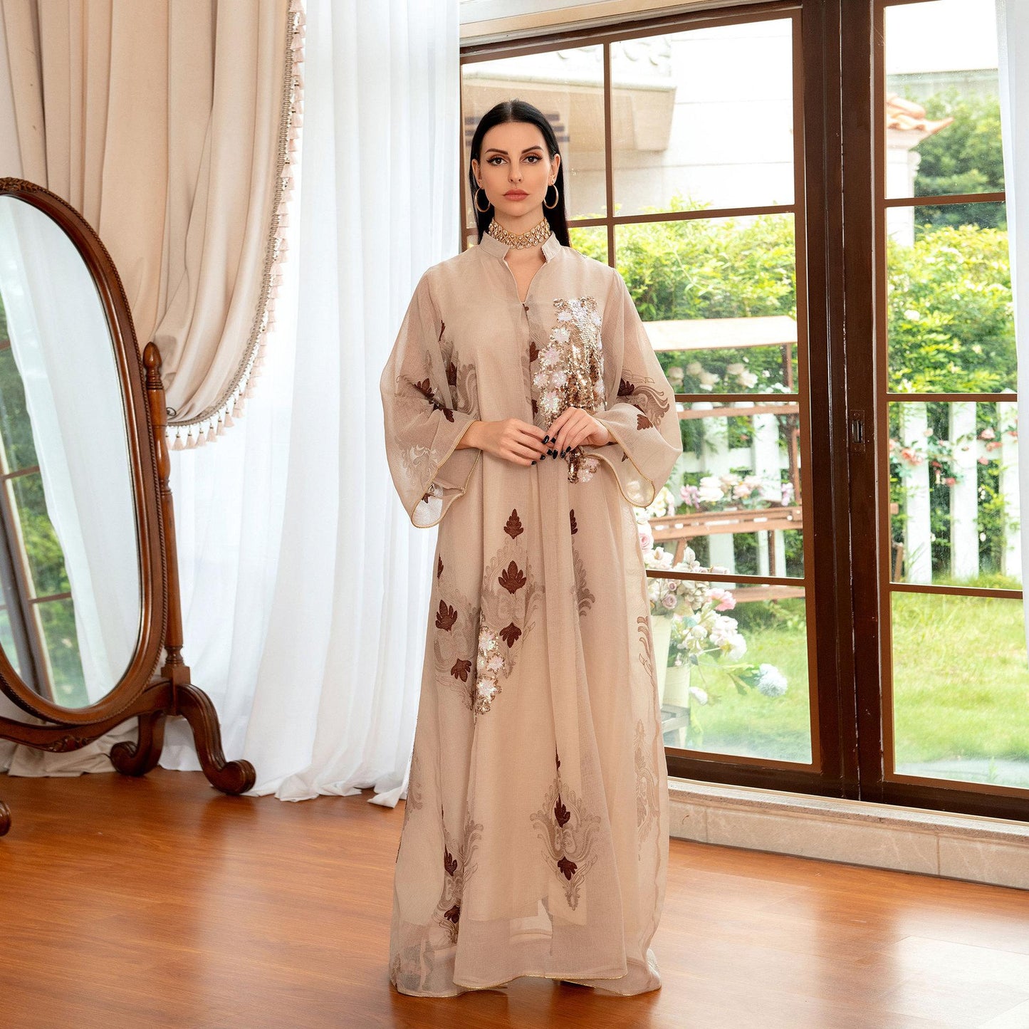 HAYA HAYA0443 Muslim Embroidered Dress