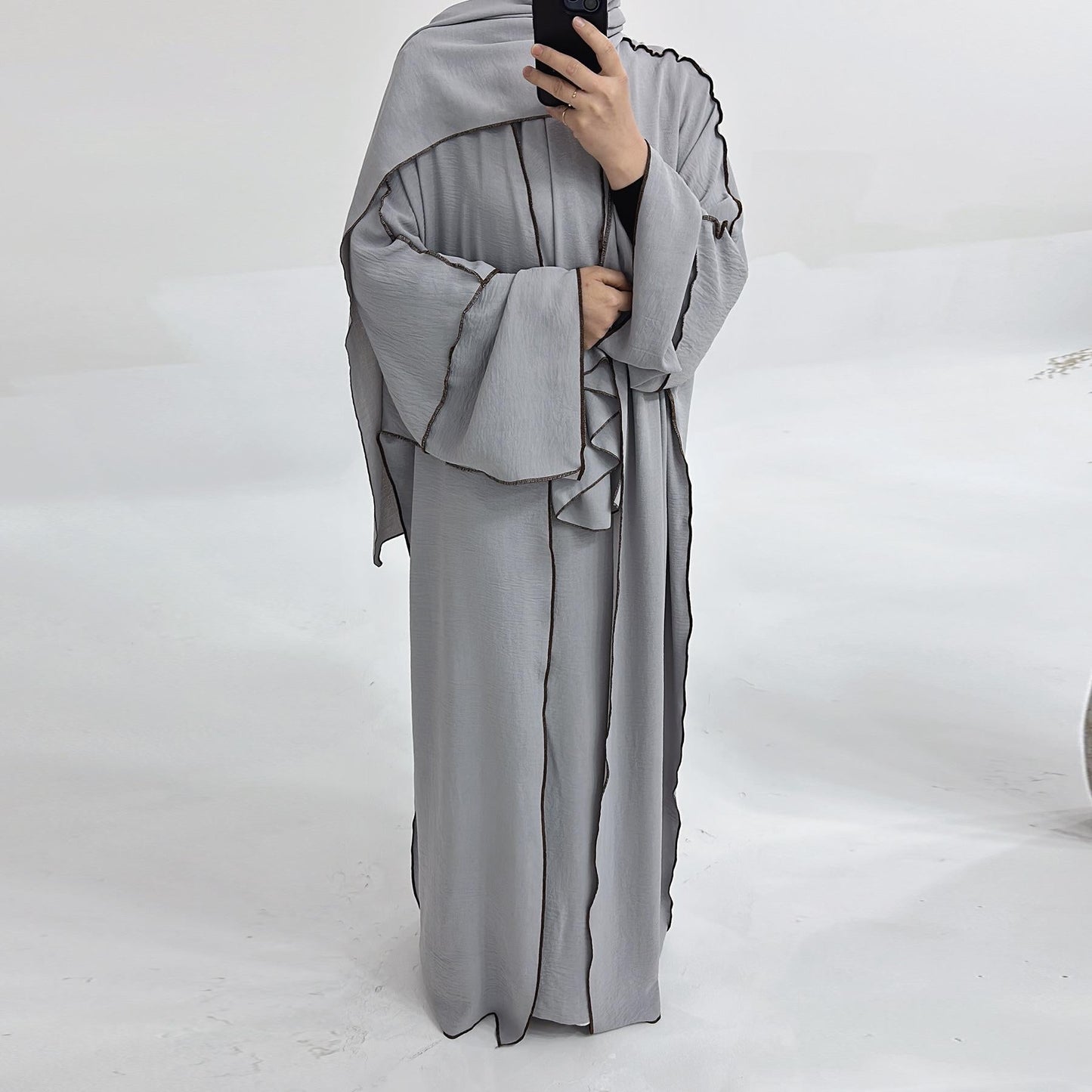 HAYA HA1182 3pcs Set Crepe Inner Dress and Cardigan and Hijab