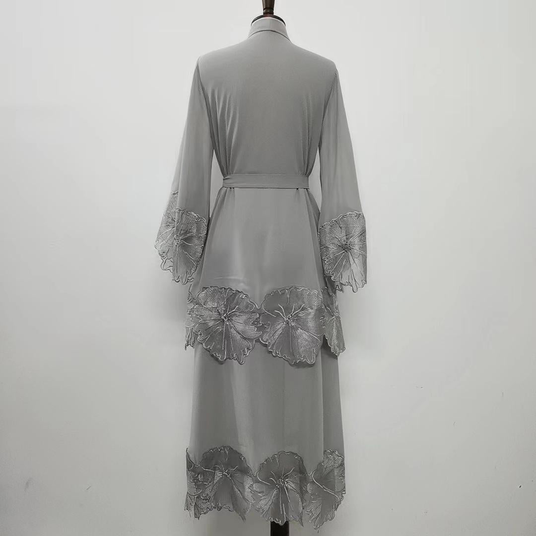 HAYA HAYA1025 1pcs Lace Embroidery Double-Layer Cardigan
