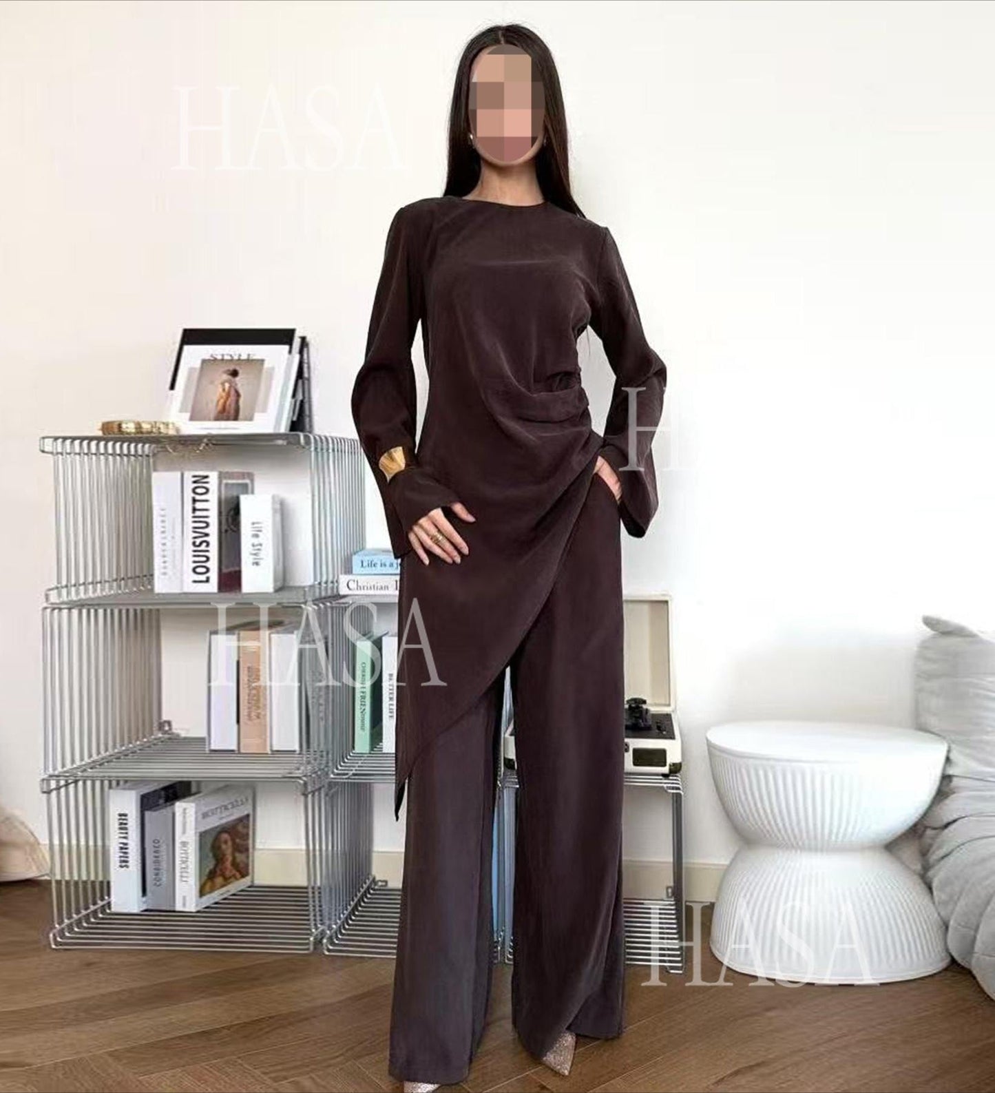 HA6606 Asymmetrical two-piece tunic (with optional headscarf)