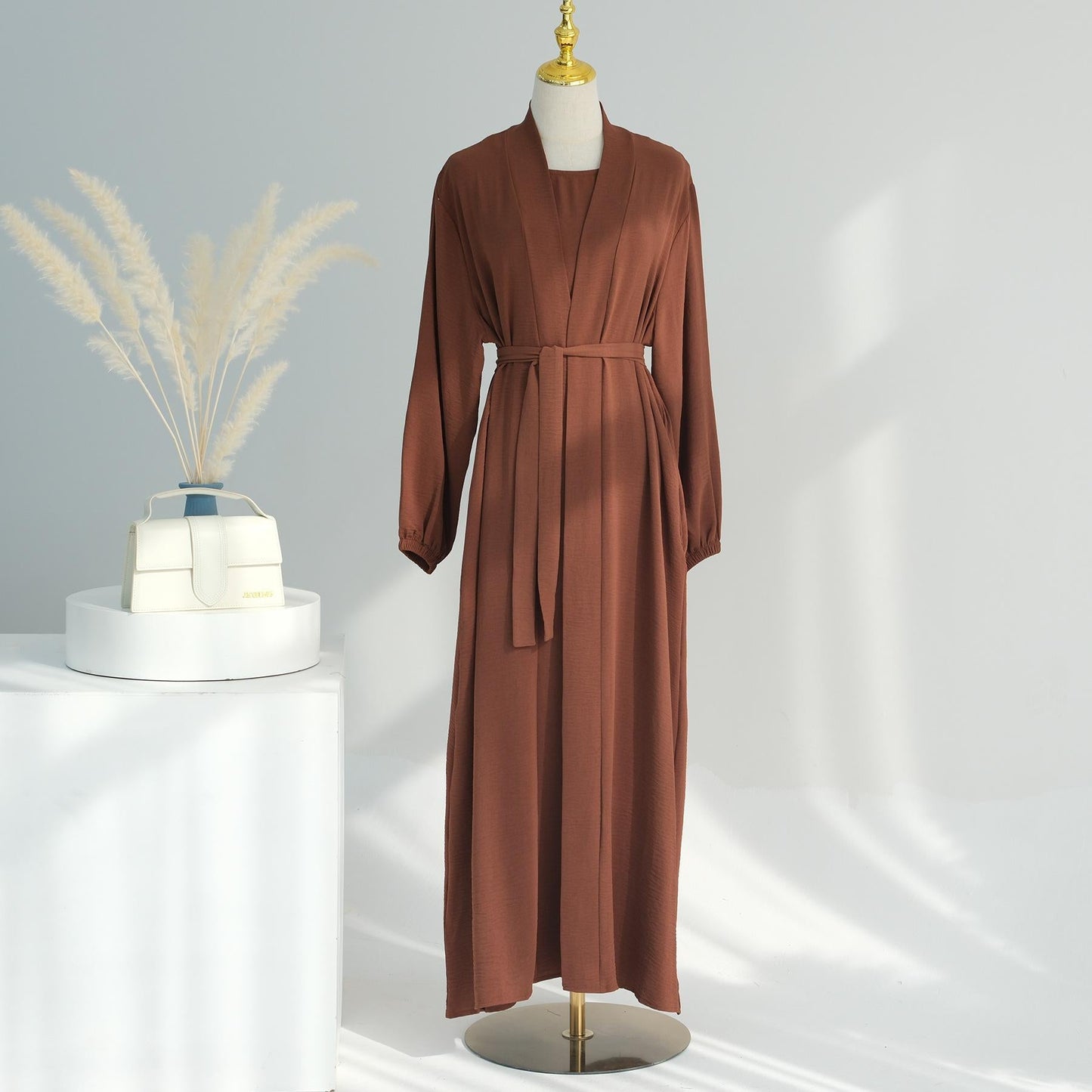 HAYA HAYA0995 3pcs Cardigan+without  Sleeves Inner Dress+Hijab