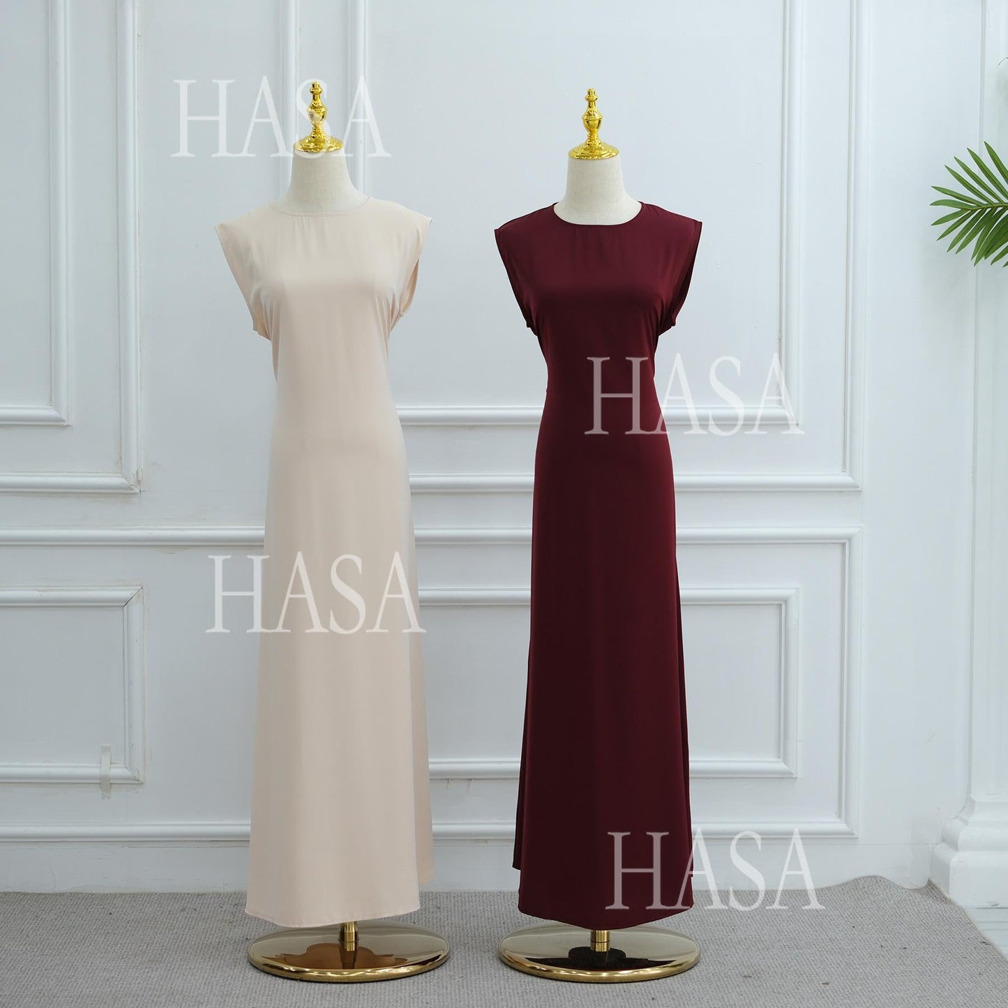 HA6470 Sleeveless Long Dress with Adjustable Back Lacing