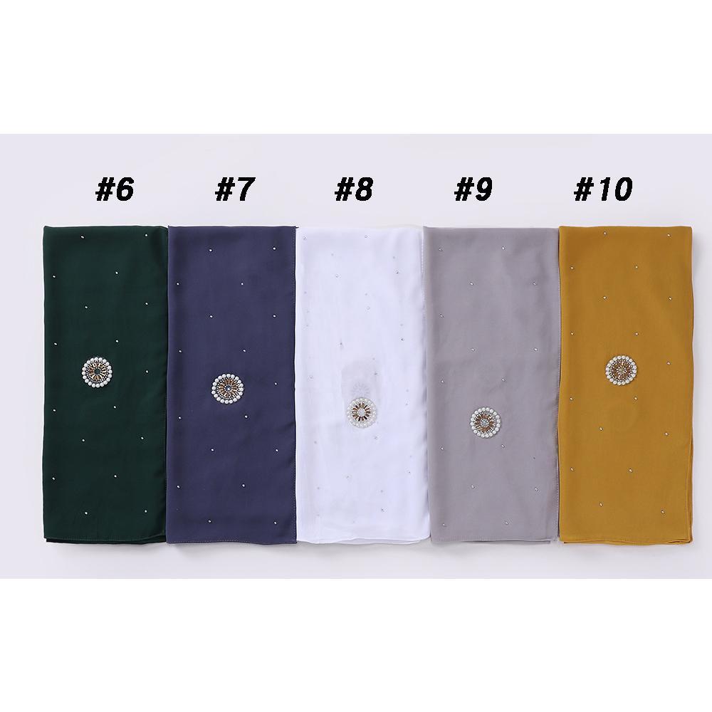 HAYA HA1126 Pearl Chiffon Baotou Scarf