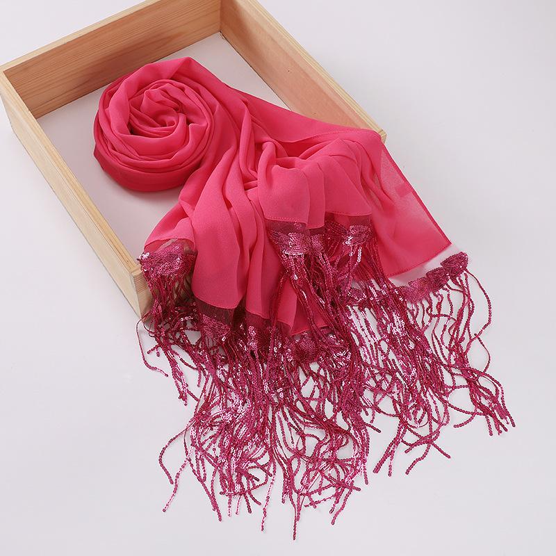 HAYA HA1139 Pearl Chiffon Scarf