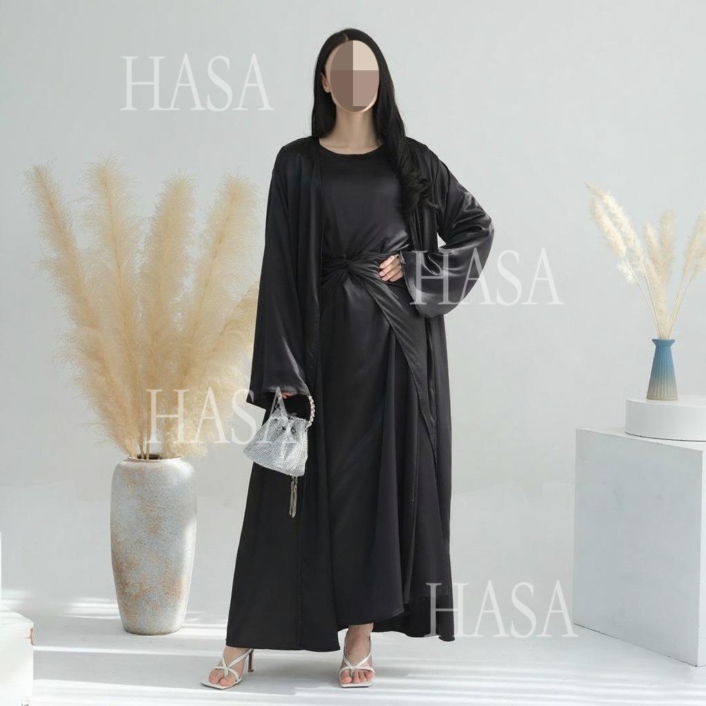 HA6581 Solid color three-piece women's long skirt suit