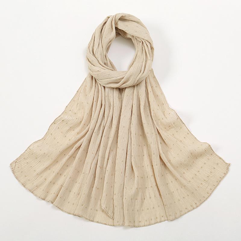 HAYA HA1122 Pure Color Cotton and Linen Long Scarf