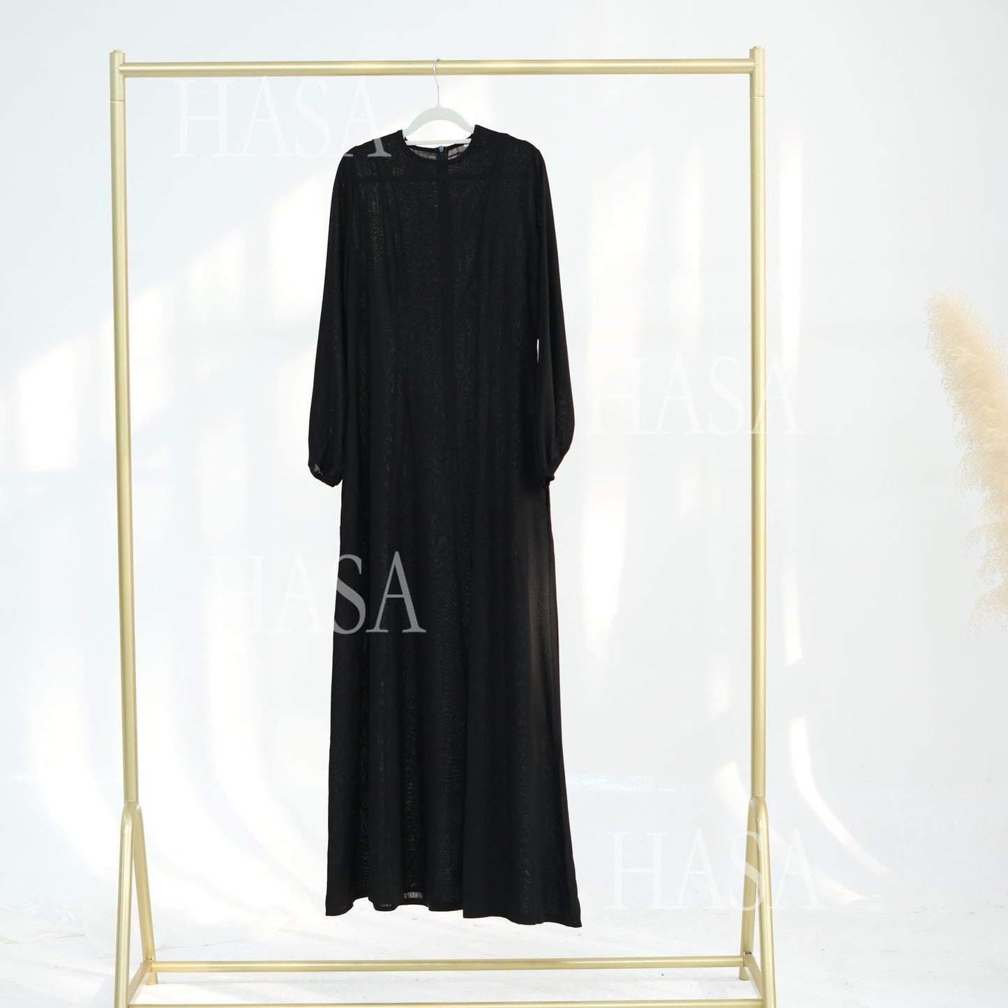 HASA HA5868 Solid Color Swing Comfortable  Dress Robe Waist Cinching
