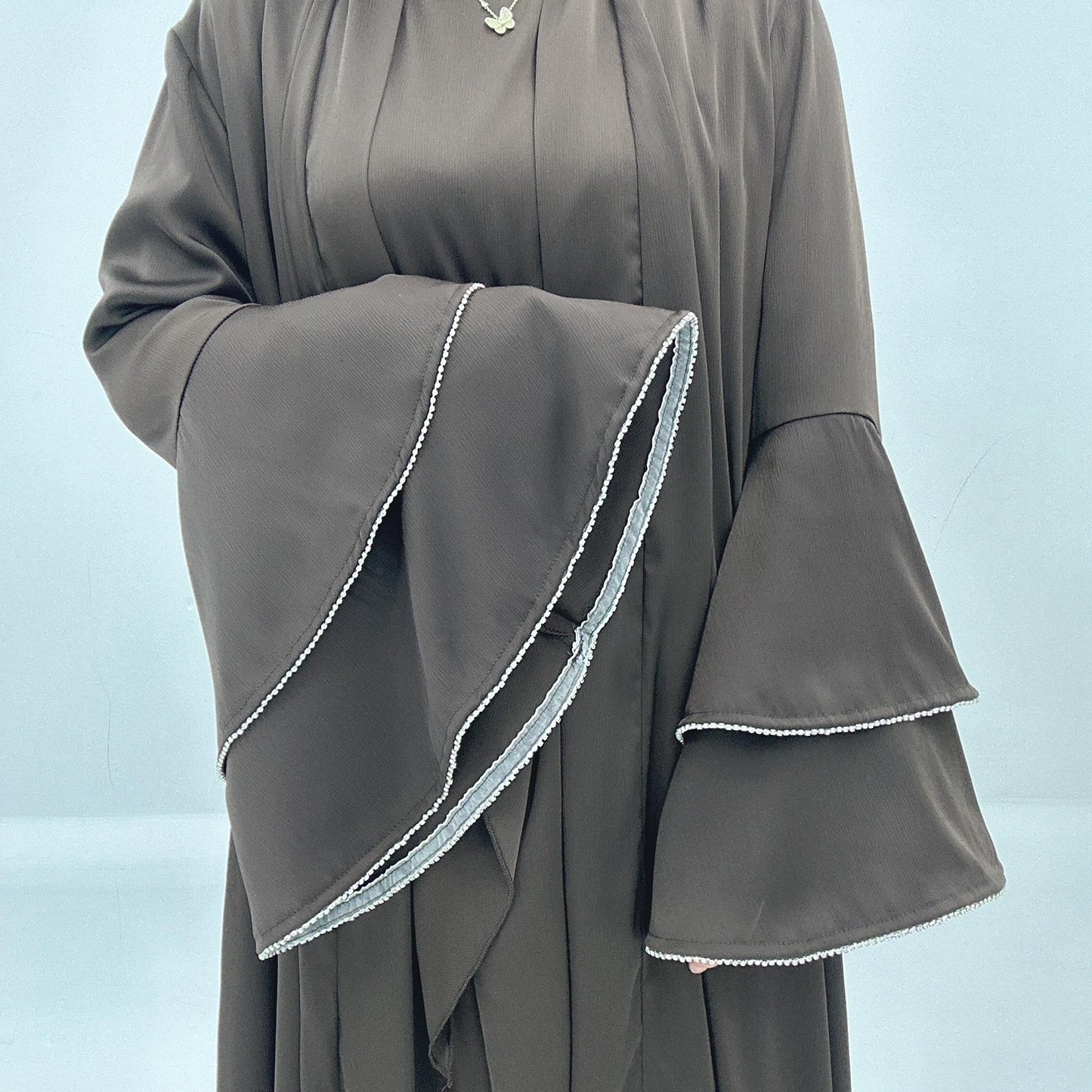 HAYA HA1188 3pcs Set Satin Cardigan+Inner Dress+Special Belt