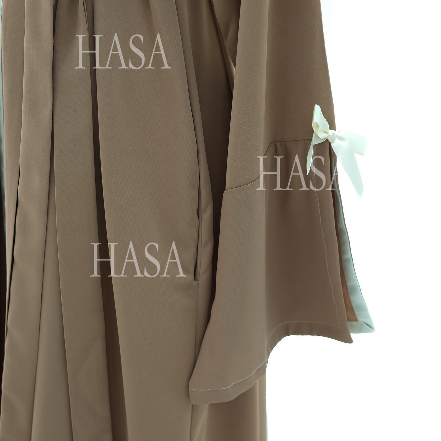 HS6520 Cardigan-Morgenmantel Mit Schleife (Kopftuch Nicht Inbegriffen)