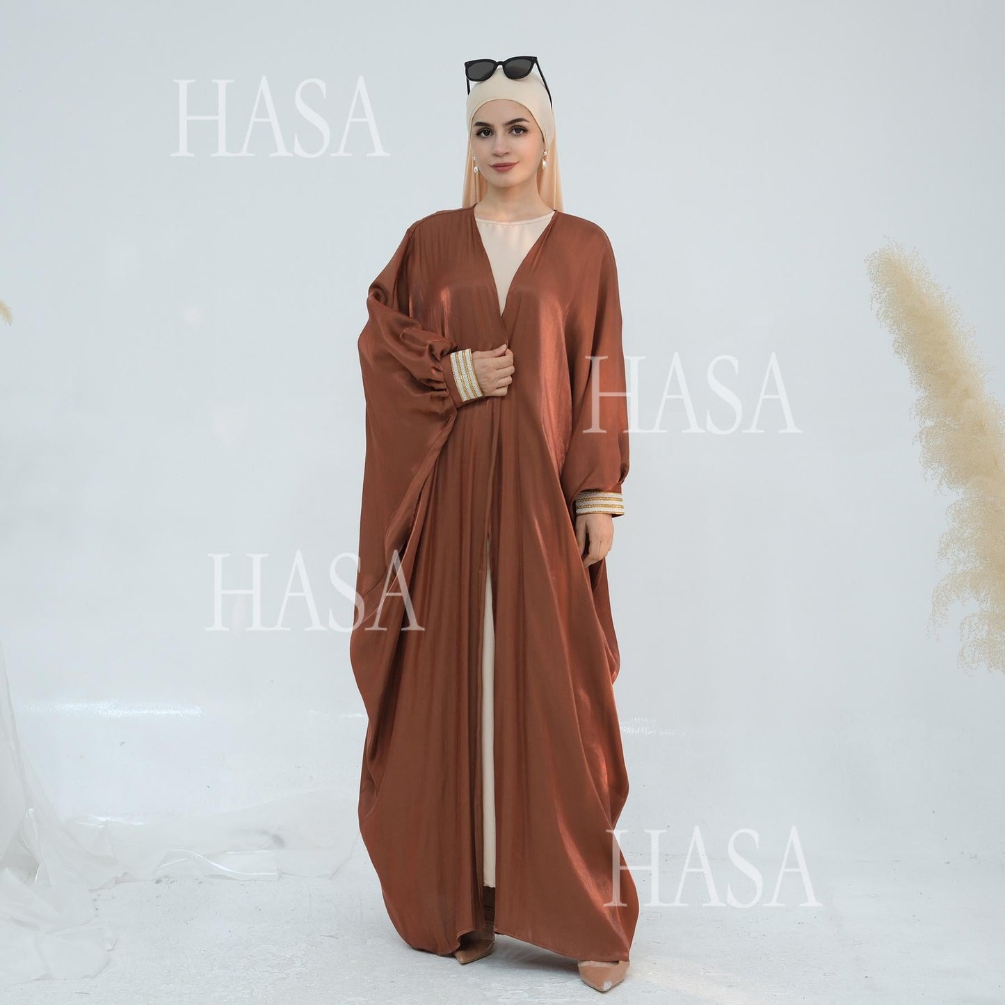 HA5873 Temperament Cardigan Long Coat Exquisite Trim To Create Elegant Style